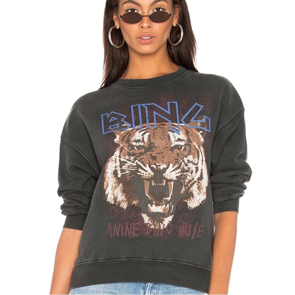 Anine Bing Tiger Crewneck Sweatshirt XS